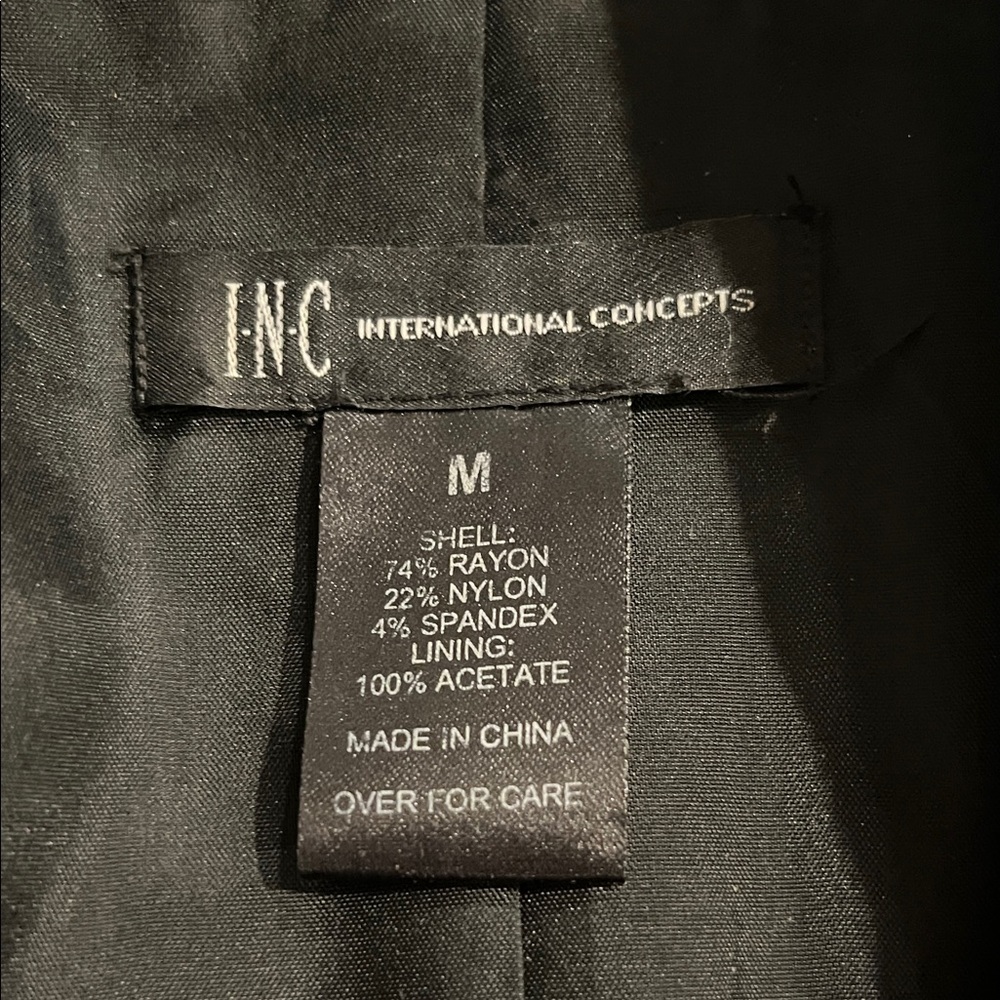 INC International Concepts black Belted Utility Jacket - Picture 2 of 4